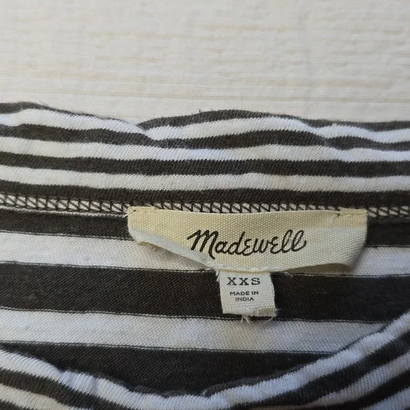 Madewell Structured Tee in Stripe | Coastal Chic Sleeveless Top Women's XXS - Picture 3 of 12